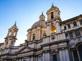 Fototapeta na wymiar Rich historical architecture in Rome in Italy