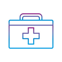 Kit with cross gradient line style icon vector design