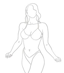 Fototapeta premium A pretty sporty girl in a great shape in bikini.