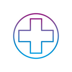 Fototapeta premium circle with cross gradient line style icon vector design