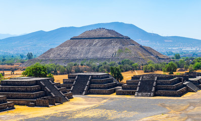 Sun Pyramid without people in Teotihuacan, Mexico City, Mexico.