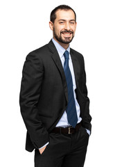 Portrait of a handsome businessman isolated on white