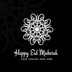 Mandala Eid Mubarak Logo Template