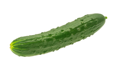 green cucumber isolated on white background