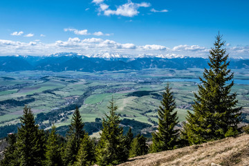 Low Tatras from West Tatras mountains, Slovakia, hiking theme