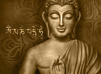 Fototapeta na wymiar Seated Buddha in a Lotus Pose
