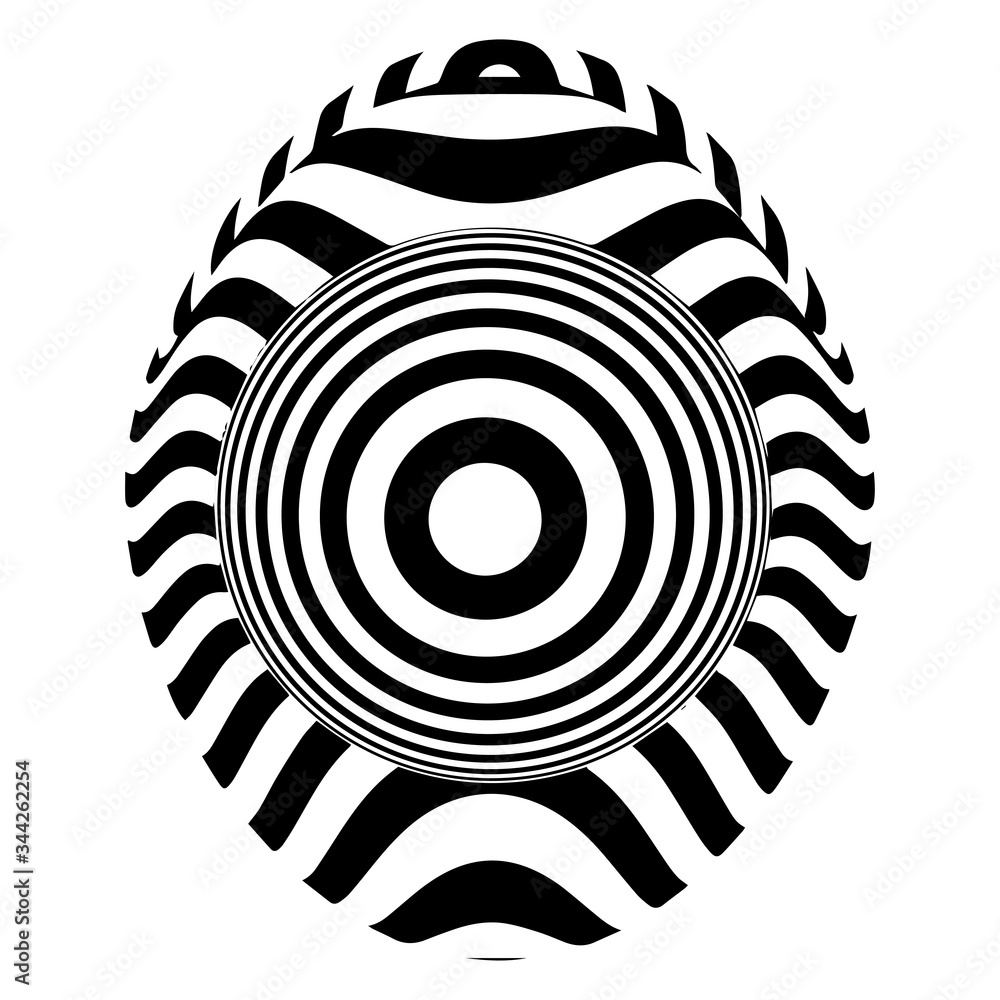 Poster abstract 3d black and white illusions. optical illusion lines background. horizontal lines stripes p