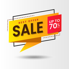 vector sale label with ribbon