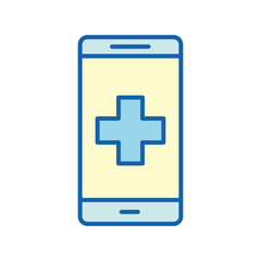 Obraz premium smartphone with cross line and fill style icon vector design