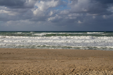 Sea, beach and a stormy sky, Crete