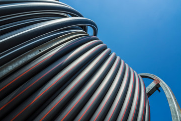 industrial hose on a construction site