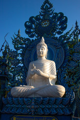 A beautiful view of Wat  Rong Suea Ten, the Blue Temple at Chiang Rai, Thailand.