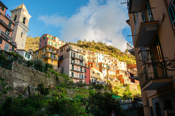 panoramic view of the old town of cinque terre
