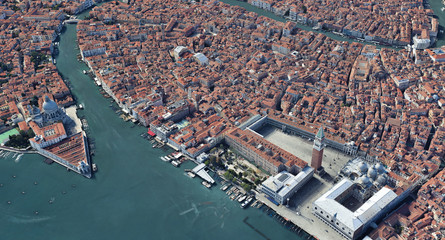 Obraz premium Venice Italy from the altitude of the quadrocopter, Grand canal, 2019 in 3D