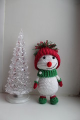 Snowman crocheted as a gift to family
