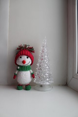 Snowman crocheted as a gift to family