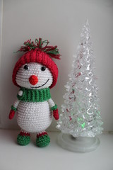 Snowman crocheted as a gift to family