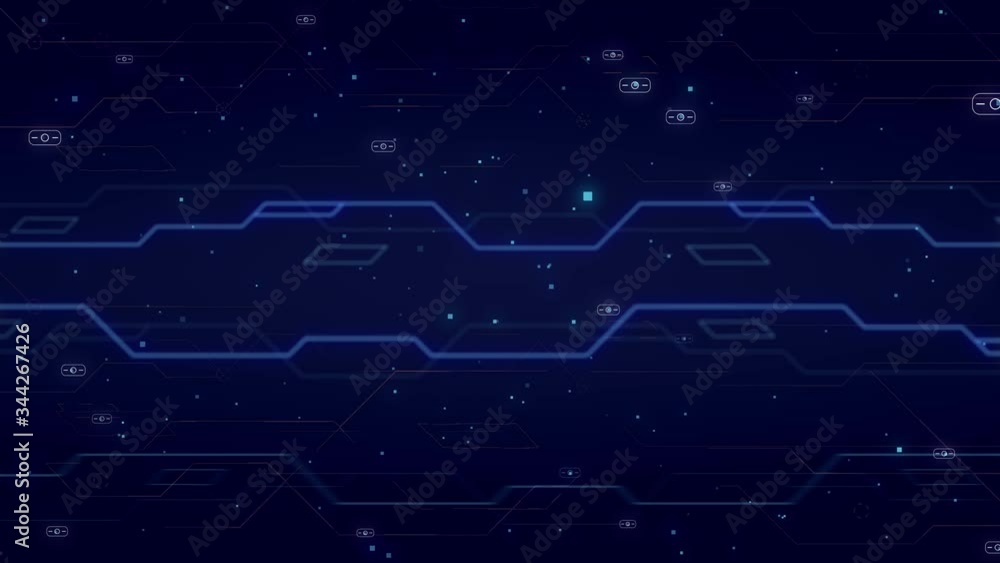 Poster abstract technology background Head-up display HUD graphic user interface circuit board modern style