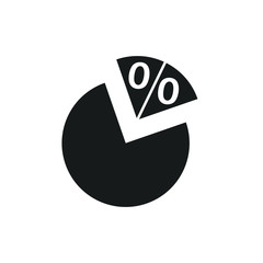 business icon, black and white, circle with percent, emblem, finance, vector illustration
