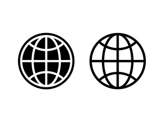 Globe icon set, go to web icon vector