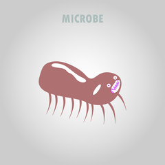 germ image, body icon, good and bad germs, science, medicine, organism vector illustration

