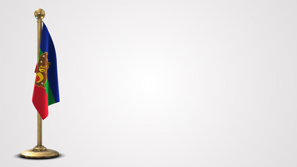 Amazonas State realistic 3D flag illustration on golden flagpole.