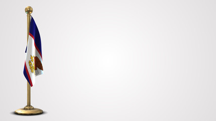 American Samoa realistic 3D flag illustration on golden flagpole.