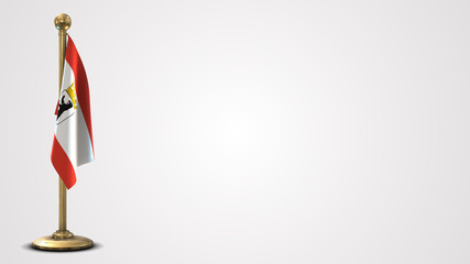 Berlin realistic 3D flag illustration on golden flagpole.