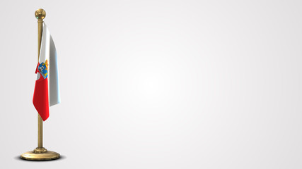 Cantabria realistic 3D flag illustration on golden flagpole.