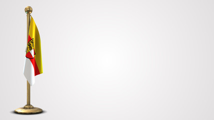 Carinthia realistic 3D flag illustration on golden flagpole.