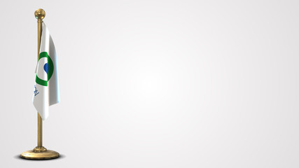 Carrollton Texas realistic 3D flag illustration on golden flagpole.