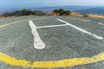 Helipad on the top of the mountain, near the Stavrovouni Monastery