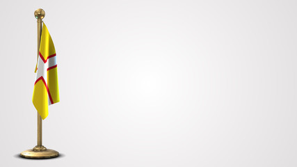 Dorset realistic 3D flag illustration on golden flagpole.