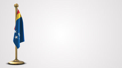 Durham North Carolina realistic 3D flag illustration on golden flagpole.