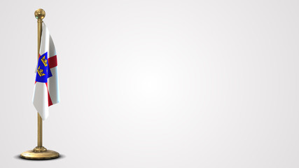 East Anglia realistic 3D flag illustration on golden flagpole.