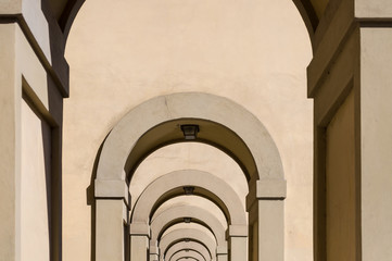 Row of the arches in Florence, Tuscany, Italy - 344269292