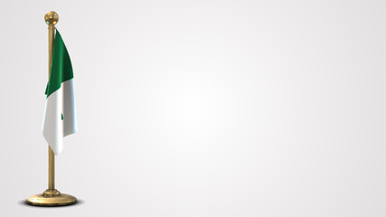 Franco-Ontarian realistic 3D flag illustration on golden flagpole.