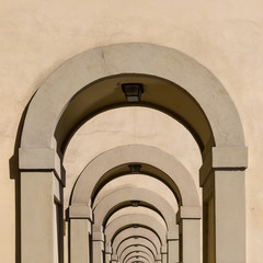 Row of the arches in Florence, Tuscany, Italy