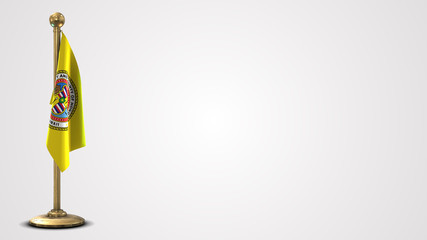 Honolulu Hawaii realistic 3D flag illustration on golden flagpole.