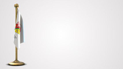 Higgins realistic 3D flag illustration on golden flagpole.