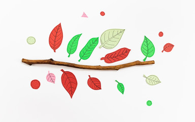 Leaf Set. Hand-drawn decorative elements, doodle floral elements. Black line ink hand drawn art. White background ready for copywriting. Perfect for invitations, greeting cards, posters, prints.