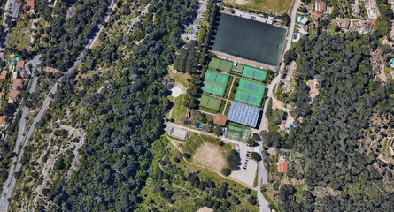 Monaco coast on the Mediterranean sea from the height of a drone flight
