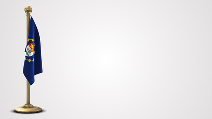 Lieutenant-Governor Of Prince Edward Island realistic 3D flag illustration on golden flagpole.