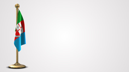 Liguria realistic 3D flag illustration on golden flagpole.