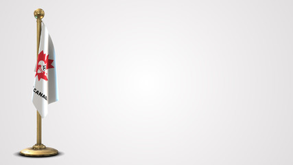 Little Canada Minnesota realistic 3D flag illustration on golden flagpole.