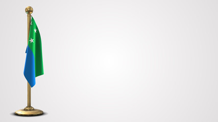 Los Lagos realistic 3D flag illustration on golden flagpole.