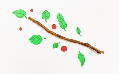 Leaf Set. Hand-drawn decorative elements, doodle floral elements. Black line ink hand drawn art. White background ready for copywriting. Perfect for invitations, greeting cards, posters, prints.