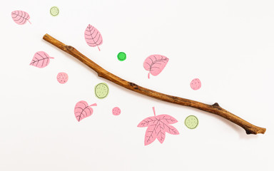 Leaf Set. Hand-drawn decorative elements, doodle floral elements. Black line ink hand drawn art. White background ready for copywriting. Perfect for invitations, greeting cards, posters, prints.