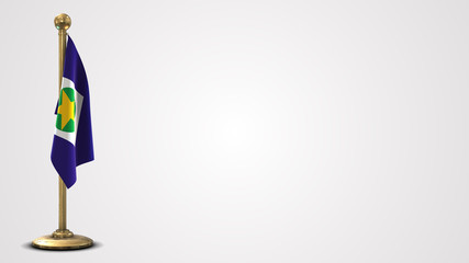 Mato Grosso realistic 3D flag illustration on golden flagpole.