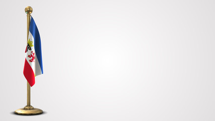 Mecklenburg-Western Pomerania realistic 3D flag illustration on golden flagpole.